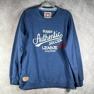 Kappa Sweatshirt Men Large Blue Crew Neck Pullover Athleisure Long Sleeve Preppy